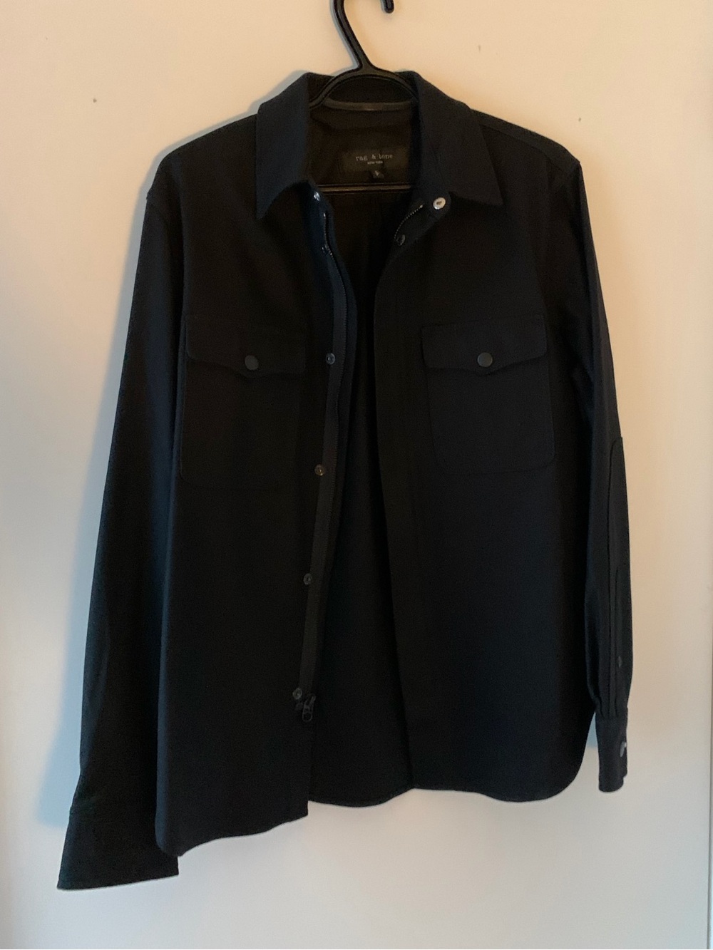 rag & bone Karl Nylon Zip Shirt Jacket Black